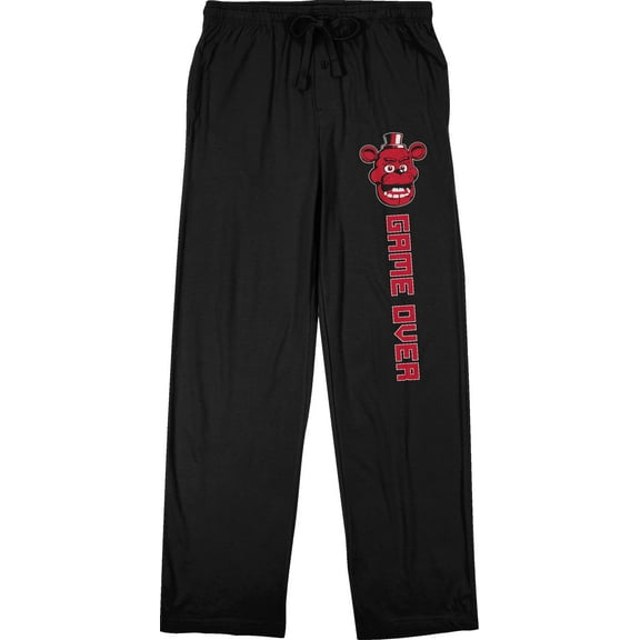 Five Nights at Freddy's Freddy Fazbear Game Over Men's Black Sleep Pajama Pants-XXL