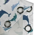 thumbnail image 5 of Ambesonne Whale Grommet Curtain, Swimming Marine Animals, 50" x 54", Teal Dark Blue White, 5 of 6