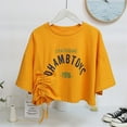 thumbnail image 4 of RWJDXD RWJDXD 2024 Été Chic Haut Court à Cordon de Serrage T-shirt de Base pour Femmes Design Élégant Manches Courtes Mode pour Femmes pour Commerce Extérieur, 4 of 5