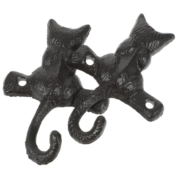USHOBE 2Ud Gancho De Pared De Hierro Negro Estilo Retro Para Colgar Sombreros Y Abrigos