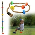 thumbnail image 1 of WHEANG Colorful Climbing Rope 6.5ft With 5 Knotted Foot Kids Rope For Slackline Obstacle Course Accessories Kids Swing Set Backyard Play, 1 of 4