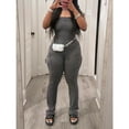 thumbnail image 4 of Women's Strapless Jumpsuit with Pockets - Casual Summer Romper Tight-Fitting One-Piece Outfit, 4 of 6