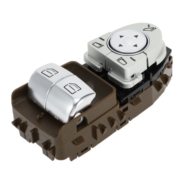 Interruptor de ventana eléctrica Unique Bargains para Mercedes-Benz C300 C43 AMG Metris No.2059057011 Interruptor de control de ventana ABS Marrón Lado del conductor delantero