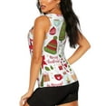 thumbnail image 3 of Xecao Snowflakes Santa Claus print women's scoop neck, loose-fit workout tank tops for the gym., 3 of 9
