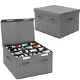 thumbnail image 1 of Caja de almacenamiento de zapatos FBBABB para 32 pares con tapa y divisores (paquete de 2), 1 of 7