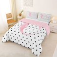 thumbnail image 2 of Manfei Bow Letter Print C Queen Comforter Set,Minimalist Geometric Polka Dot Comforter Sets Queen,Pink Reversible,3-Piece,1 Comforter and 2 Pillowcases, 2 of 7