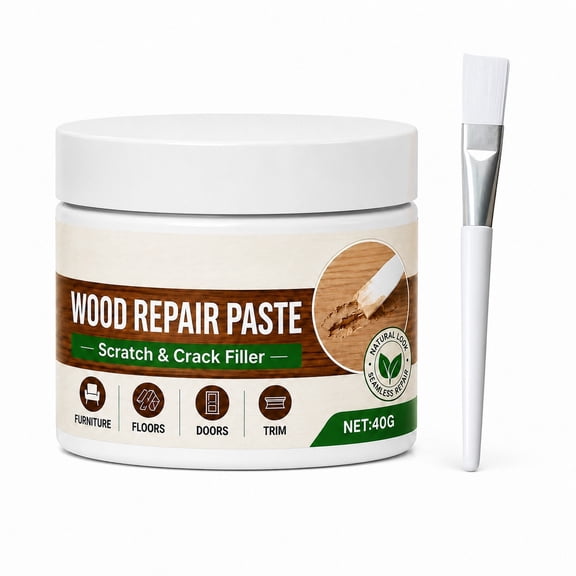 Wood Furniture Repair Kit 40g White Wooden Furniture Color Repair And Restoration Paste Set, Wooden Putty, Repair Scratch, Cracks, Hole, Stains For Hardwood Floor, Table, Laminate, Cabinet