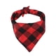 thumbnail image 1 of Bienvenido mascota perro cachorro bufanda collar babero vendaje pañuelo pañuelo patrón cuadros negro rojo (S), 1 of 8