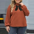 thumbnail image 2 of Ltctricy Women's Plus Size Tops Ribbed Knit Lantern Long Sleeve Mock Neck Fleece Warm Pullover Shirts Fall Winter Clothes(Coffee,3X-Large), 2 of 6