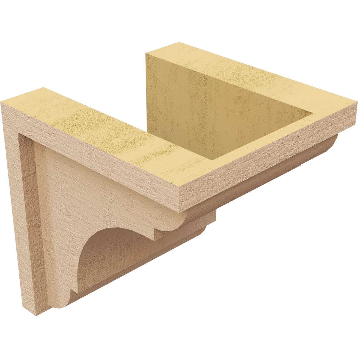 7"W x 7"D x 7"H Wide Bryant Rough Cedar Woodgrain TimberThane Corbel, Primed Tan