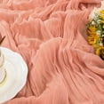 thumbnail image 5 of Cheesecloth Table Runner Cozival Cheesecloth Table Runner - 10Ft Fabric for Wedding Decor | Wrinkled Rustic Tablecloth with Flowy Texture - Perfect for Farmhouse & Holiday Dining Settings, Pink, 5 of 5