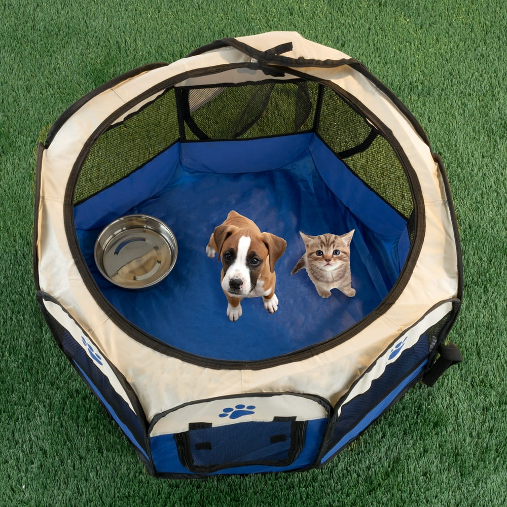Petmaker PopUp Pet Playpen, Blue, 17"H