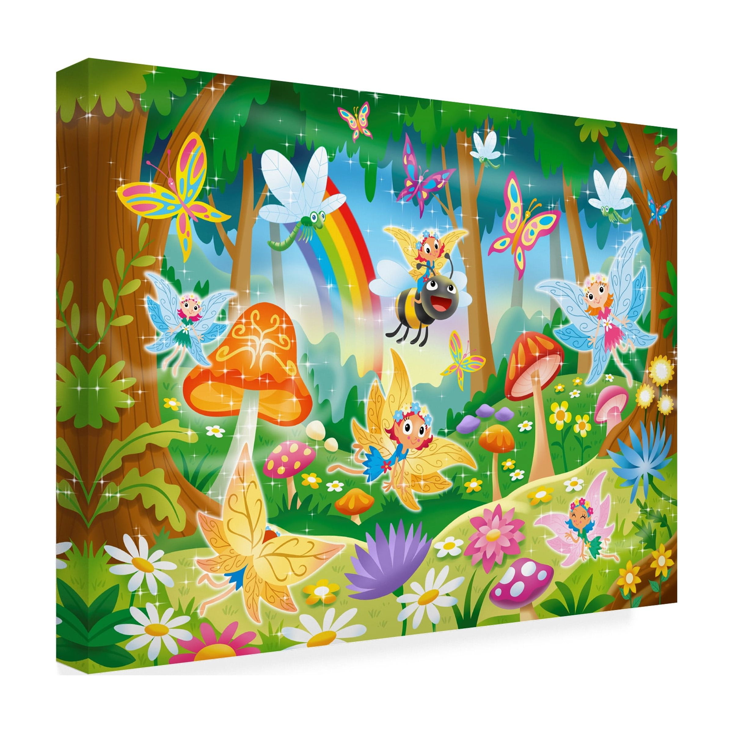 Canvas Wall Art - DoodleScapes 'Fairy Forest Fantasy' Wall Art for Living Room, Bedroom, or Office DÃ©cor by Trademark Fine Art - 19 x 14 Inches