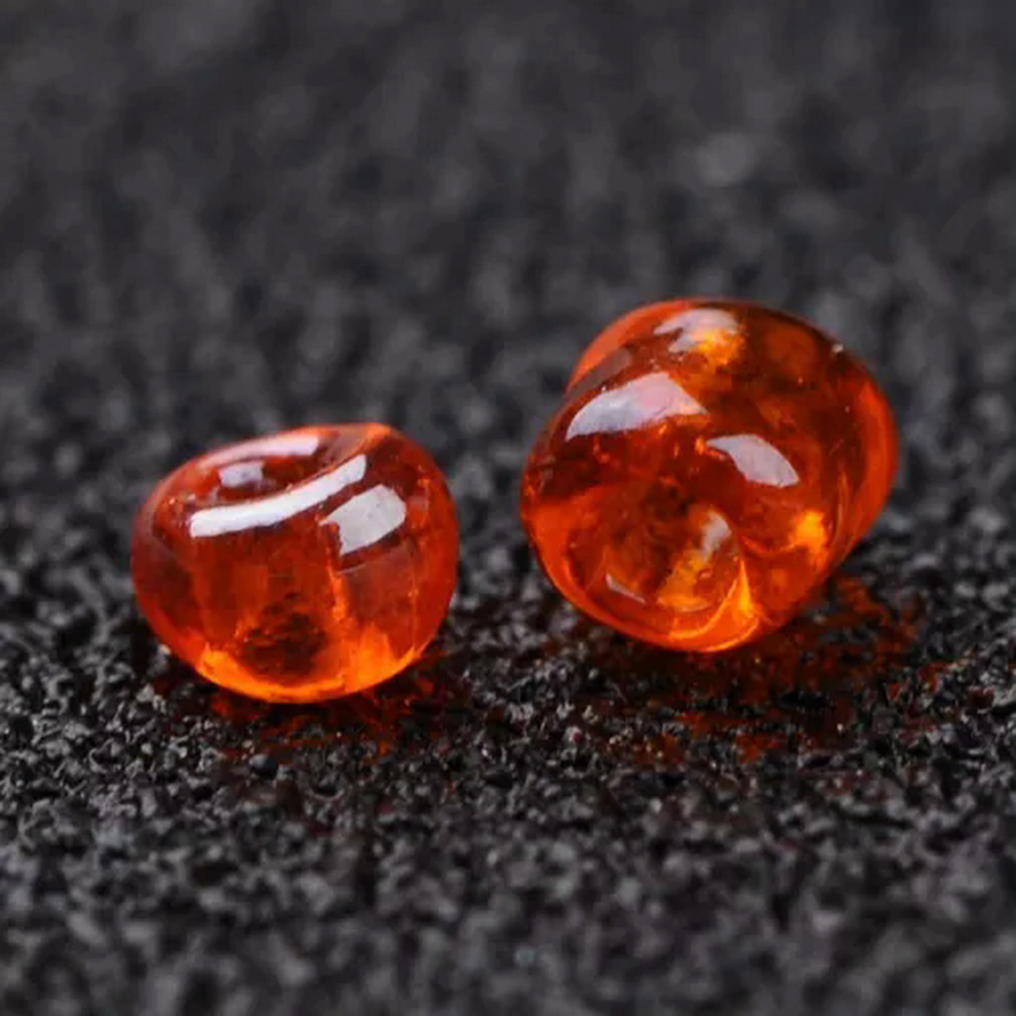 EOEMY 30000Pc/Pound Transparent Colours Lustered Glass Tiny Beads Round Loose Bead 2mm-Darkorange