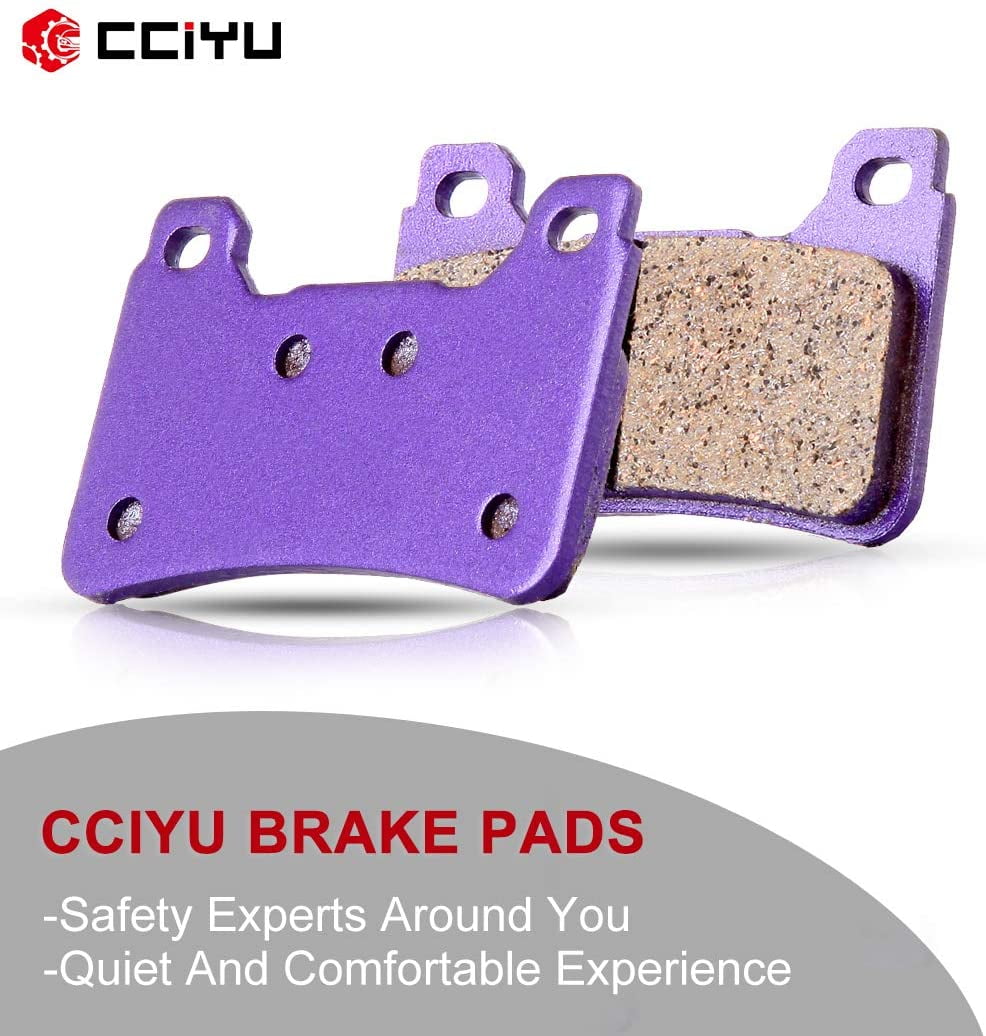 Front & Rear Carbon Fiber Brake Pads For 2008-2013 Yamaha Rhino - Motorcycle Replacement Pads For Improved Stopping