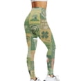 thumbnail image 4 of Ladies Spring And Autumn Leggings Green Print Yoga Pants Tights Running Fitness Female Womens Workout Leggings, 4 of 5