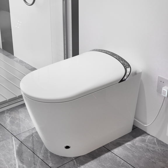 Elongated Smart Toilet with Bidet Built In,Tankless Design,Auto Open/Close Seat