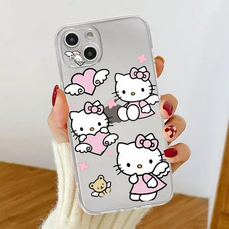Hello Kitty Clear Case For Apple iPhone 15 14 11 13 12 Pro 7 8 Plus XR X XS Max 6 6S 13Pro SE 2020 Silicone Phone Cover