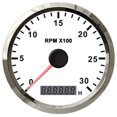 thumbnail image 1 of Boat Tachometer Engine Stainless Steel Bezel Hour Meter LCD Display With M16 M18 Sensor For Car Motorcycle 3k 4k 8k RPM ,Easy to Calibrate, 1 of 7