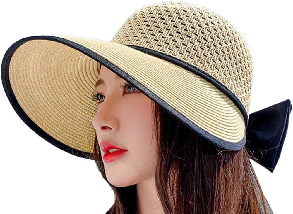 CoCopeaunts Women's Straw Bucket Hats Beach Sun Hats UV Protection Cute