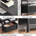 thumbnail image 5 of 39" Dresser TV Stand for TVs up to 50", Media Console with LED Lights, Charging Station & 2 Drawer Storage Chest, Gaming Entertainment Center with Storage for Bedroom (Black, 39 in), 5 of 13