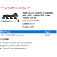 thumbnail image 2 of Right Exhaust Manifold - Compatible with 1987 - 1991 Ford LTD Crown Victoria 5.0L V8 1988 1989 1990, 2 of 2