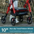 thumbnail image 4 of ELENKER Upright Rollator Walker Heavy Duty, Foldable Stand Up Rolling Walker with 10" Wheel for Seniors 500lbs, Red, 4 of 7
