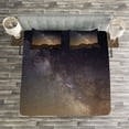 thumbnail image 3 of Ambesonne Night Quilted Bedspread Set 3 Pcs, Desert of Bardenas Stars, King Size, Plum Apricot Chocolate, 3 of 3