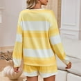 thumbnail image 5 of Yellow Women Pajama Sets Women's Spring and Summer Striped Pajamas Pajamas Set, 5 of 6