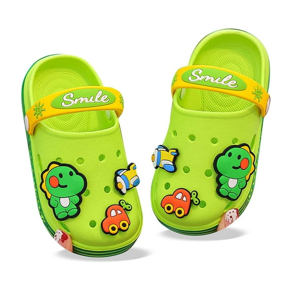 Kids Summer Sandals Boys Outdoor Beach Shoes Unisex Clogs On Water Shoes For Toddler Children Lightweight Casual Boys Sandals Green 18