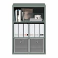 thumbnail image 4 of Furinno CUBICLE Book Shelf, 5-Cube Thick Frame Bookshelf, Reversible Bookcase with Closed Back, 14.6" x 57.8" x 58", for Living Room, Bedroom, Home Office, Sage Green, 4 of 5