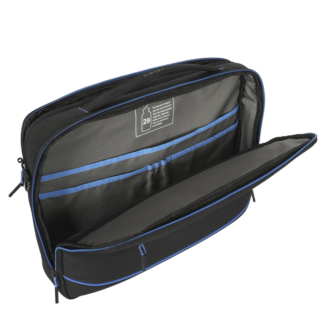 Targus 15–16” Coastline EcoSmart Briefcase, TBT940GL, Black/Blue