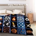 thumbnail image 4 of Super Soft Soccer Blanket Lightweight Cozy 3D Printed Flannel Baseball Basketball Throw Blankets for Sport Fans Kids Adults Gifts 50"X40", 4 of 6