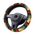 thumbnail image 3 of Disketp Castle Red Green Sky Dragon Elastic Microfiber Steering Wheel Cover for Truck,SUV,Cars,Universal 15 inch,Anti-Slip, 3 of 6
