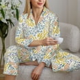 thumbnail image 6 of Pofeuu Boho Print Womens Pajamas Set Long Sleeve Sleepwear Button Down Nightwear Soft Pj Lounge Sets Button Down Pajamas Women-Large, 6 of 7