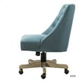thumbnail image 4 of Swivel Office Chair with Tuft Back, Modern Armless Task Chair with Solid Wood Five-Pronged Base Blue, 4 of 9