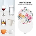 thumbnail image 6 of Lsque Colorful Flowers Pattern 4" Drink Coasters Set of 4, PVC Leather Absorbent Coasters, Table Coaster Set Decorative Coffee Cup Coasters Housewarming Gift -Round Shape, 6 of 6
