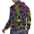 thumbnail image 6 of Balery Neon Bar Drinks Pattern Mens Hoodie Kangaroo Pocket Hoodie Pullover Hooded Sweatshirt Ideal for Daily Wear Travel and Home-Medium, 6 of 7