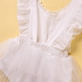 thumbnail image 4 of Kids Summer Girls Rompers Solid Color Spring Flying Sleeves Mesh Romper Dress White Soft New Born Clothes 6-12M, 4 of 7
