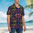 thumbnail image 5 of Balery Colorful Mexican Print Men's Hawaiian Shirts Short Sleeve Beach Shirt Relaxed Fit Vacation Button Down Shirts-XX-Large, 5 of 9