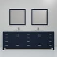 thumbnail image 4 of Jacques 84 in W Navy Blue Double Vanity, Carrara Marble Top, Faucet Set, & 34 in Mirrors, 4 of 9