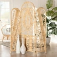 thumbnail image 4 of bali & pari Nadra Modern Bohemian Natural Brown Rattan Room Divider, 4 of 5