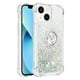 thumbnail image 2 of Funda para iPhone 15 con Brillo Líquido Flotante, Purpurina, Parachoques y Anillo Giratorio Soporte, 2 of 5