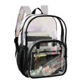 thumbnail image 2 of Large Clear PVC Backpack Heavy Duty See Through Backpack for Adults Work Travel, Purple Lamb Printed 12L, 2 of 8