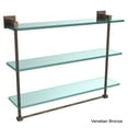 thumbnail image 3 of Montero Collection 22 Inch Triple Tiered Glass Shelf with integrated towel bar, 3 of 5
