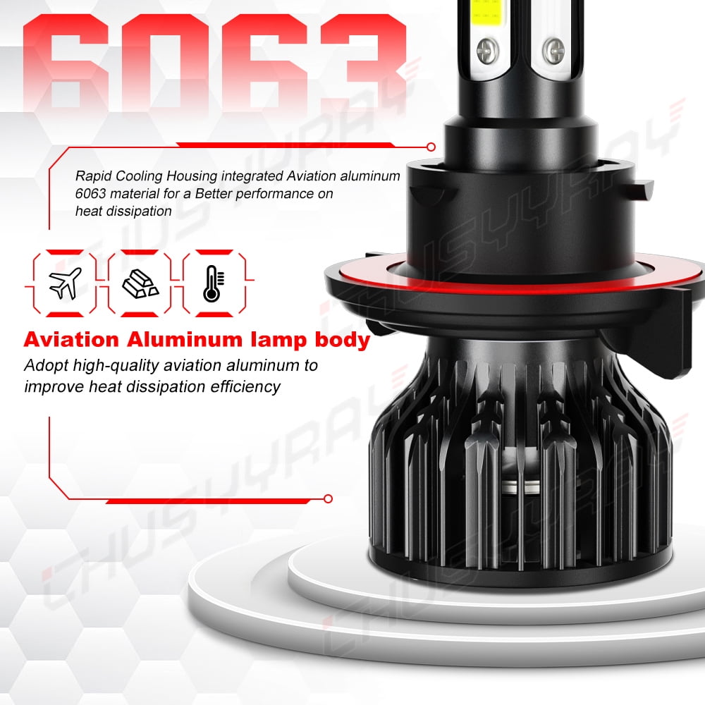 For Jeep Gladiator 2020-2023 4Pcs LED Headlight High Low Beam + Fog Light Bulbs Kit 6000K White