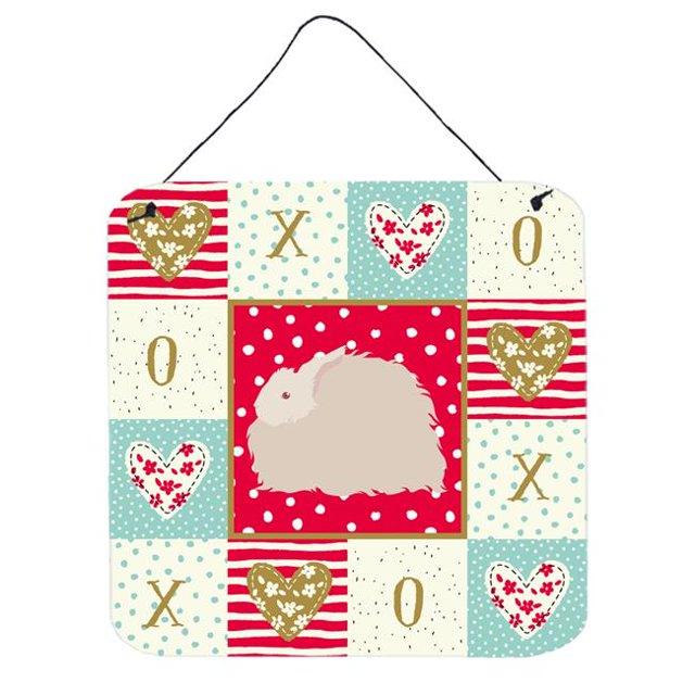 Carolines Treasures CK5386DS66 6 x 6 in. Fluffy Angora Rabbit Love Wall or Door Hanging Prints