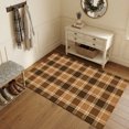 thumbnail image 3 of Area Rugs 4'x6'. Brown Checkered Carpet Runner Indoor Outdoor Rugs Home Decor Aesthetic, Modern Farmhouse Brwon Buffalo Plaid Non Slip Mats Washable Accent Rug for Living Room Bedroom, 3 of 8