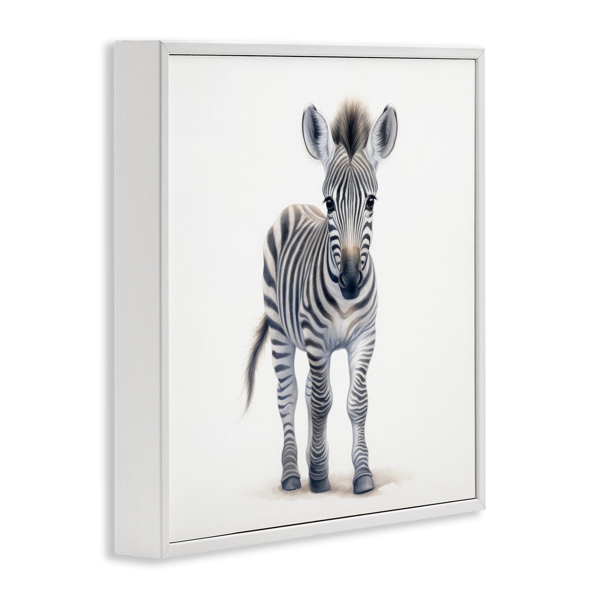 Stupell Industries Friendly Zebra Foal White Framed Giclee Art, design by Ray Powers