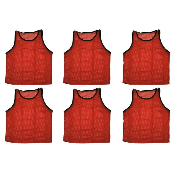 Youth Red Scrimmage Training Vests Pinnies, Quantity 6